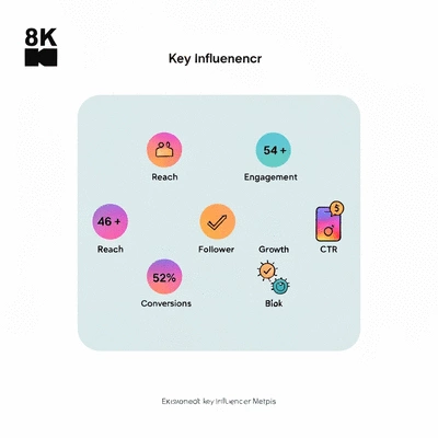 Infographic-style visual summarizing key influencer metrics