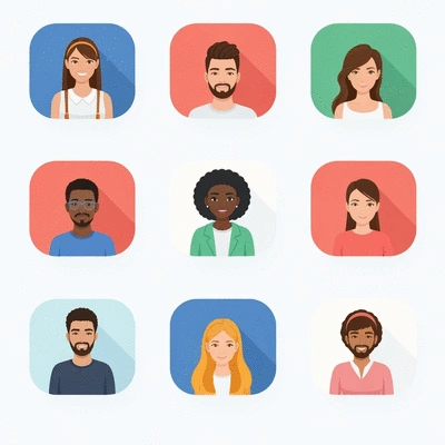 Digital interface showing various social media icons and user profiles, representing connection and interaction, no text, no words, no typography, clean image