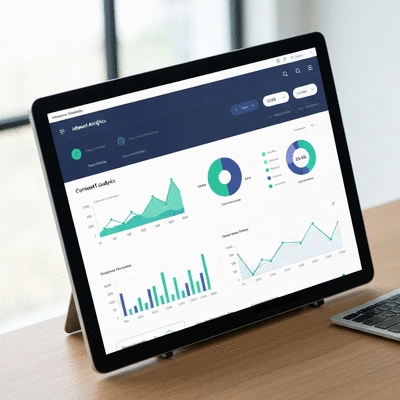 Modern dashboard displaying interactive content analytics with graphs and charts